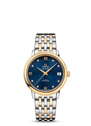 Omega De Ville Prestige Co-Axial 32.7 Stainless Steel / Yellow Gold / Blue / Bracelet